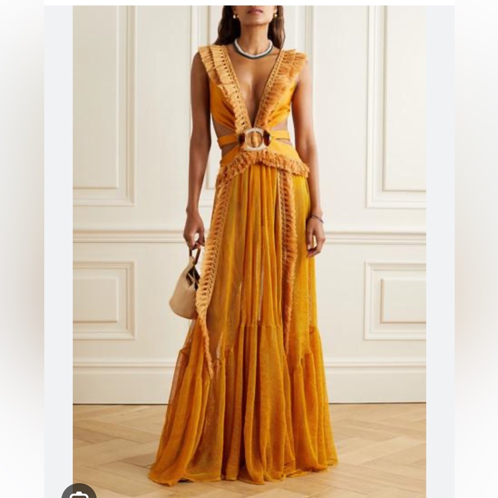 Patbo Orange Cut Out Netted Dress NWT size small retail $850